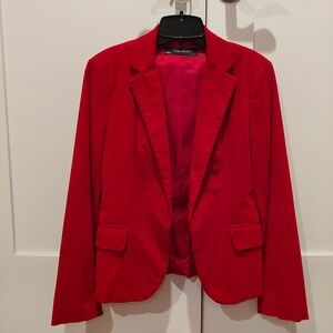 Zara Basics Medium Red Corduroy Women's Blazer